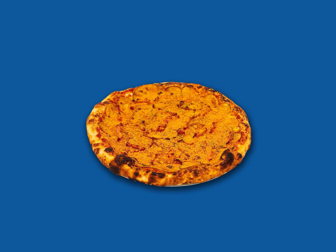 크리스피 포테이토 피자 - 바삭한 감자칩과 단호박 크림치즈